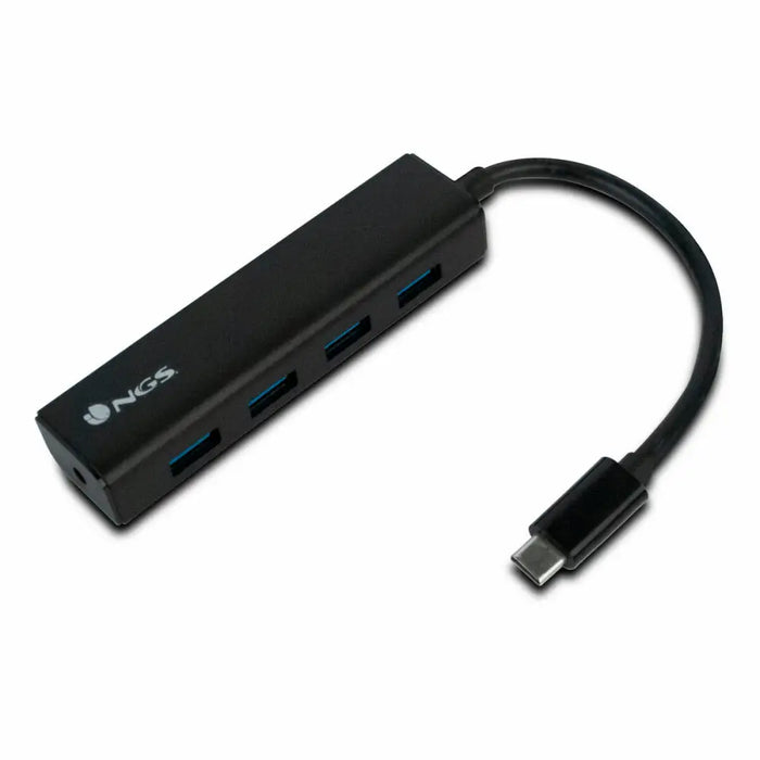 4-Port USB Hub NGS WONDERHUB4 Black 5 Gbps - Компютър Мрежи и компоненти<<<Компютри| Електроника<<<BigBuy&&&HUB