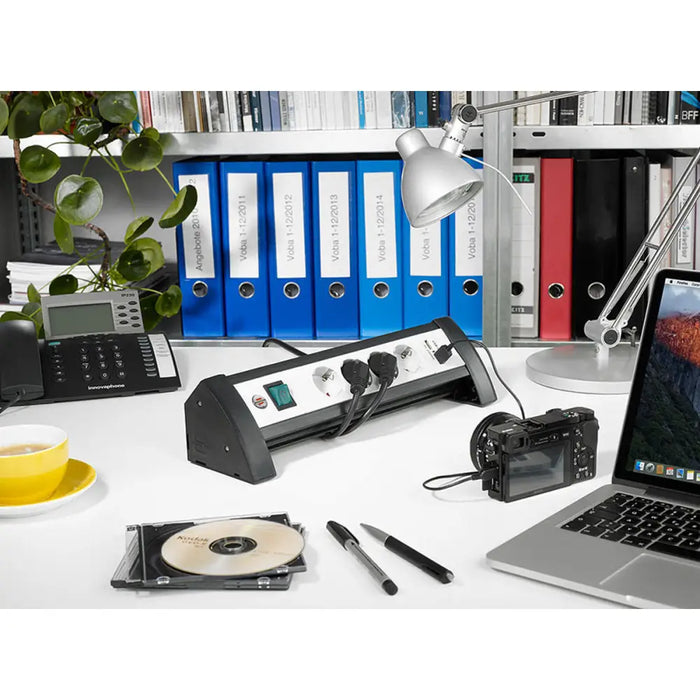 4-socket plugboard with power switch Brennenstuhl Premium-Office-Line 3600 W Black USB x 2 (1,8 m) - Електроника