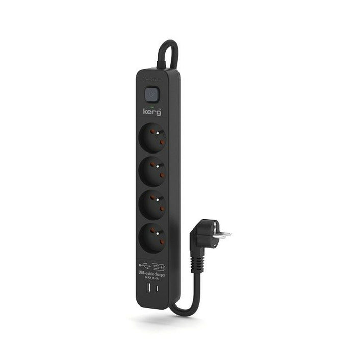 4-socket plugboard with power switch Kerg M02523 (3 m) - Разклонители<<<Електроника Периферни и резервни