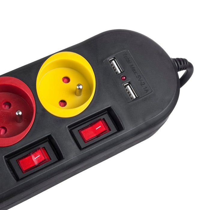 4-socket plugboard with power switch MacLean MCE229B (1,5 m) - Разклонители<<<Електроника Периферни и резервни