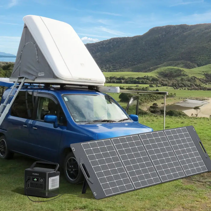 400W Choetech SC017 Solar Charger - Black - Cell phone USB charger<<<HurtelXML