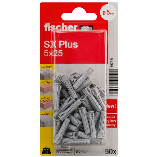 5X25 FISCHER SX PLUS EXPANSION DOwel - Комплекти дюбели<<<Дюбели<<<Инструменти и железария<<<Praktiker
