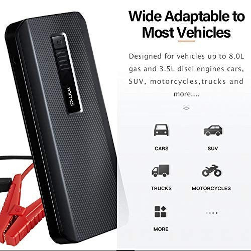 70mai Jump Starter 1000A 18000mAH Power Bank, Flashlight