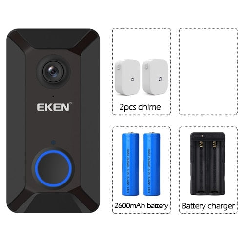 Intelligent 720P camera bell WiFi Video visual intercom bell to chime IP wireless camera for home security EKEN V6