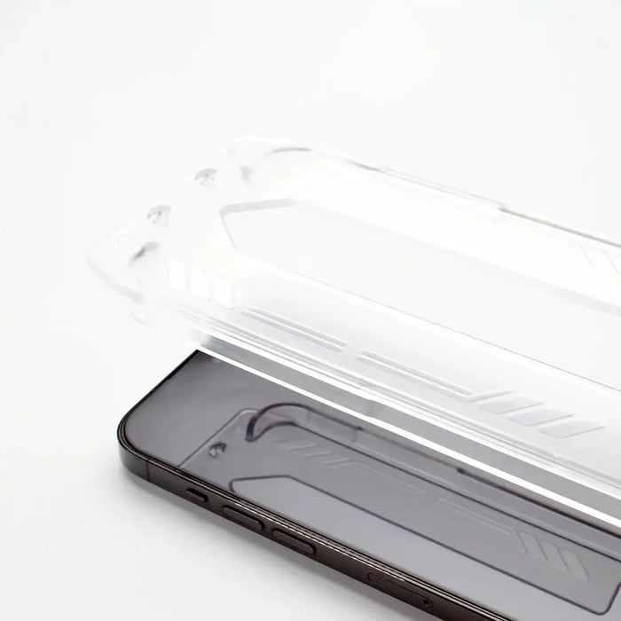 9H tempered glass with mounting frame for iPhone 13 Pro Max Wozinsky Premium Glass - black - Cell phone tempered