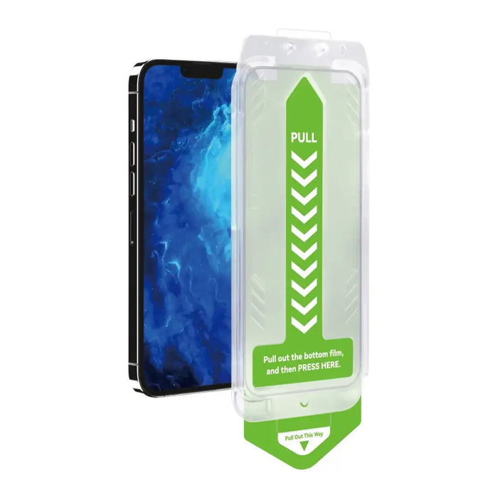 9H tempered glass with mounting frame for iPhone 14 Pro Wozinsky Premium Glass - black - Cell phone tempered