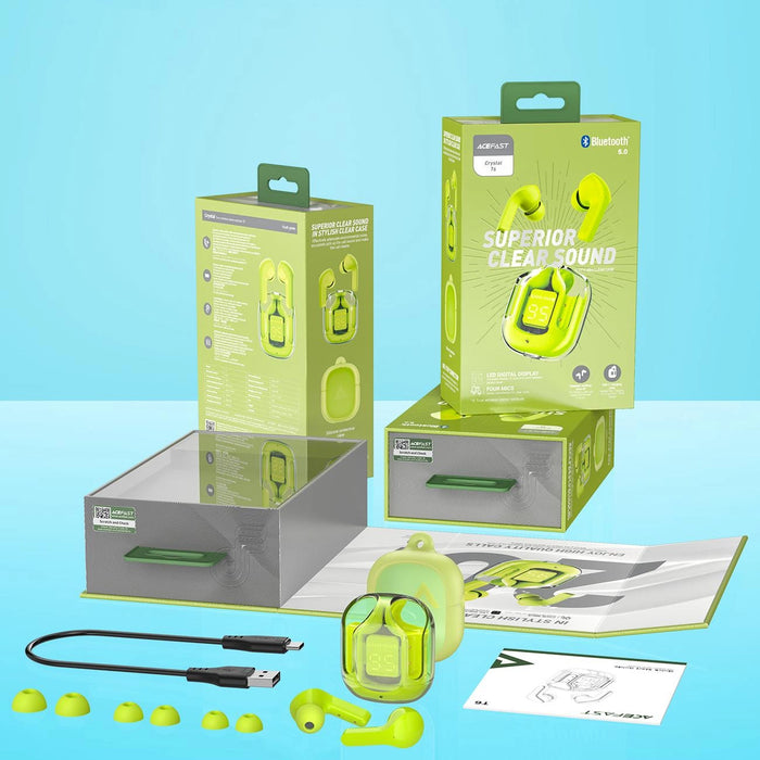 Acefast T6 TWS Bluetooth In-Ear Wireless Headphones - Green