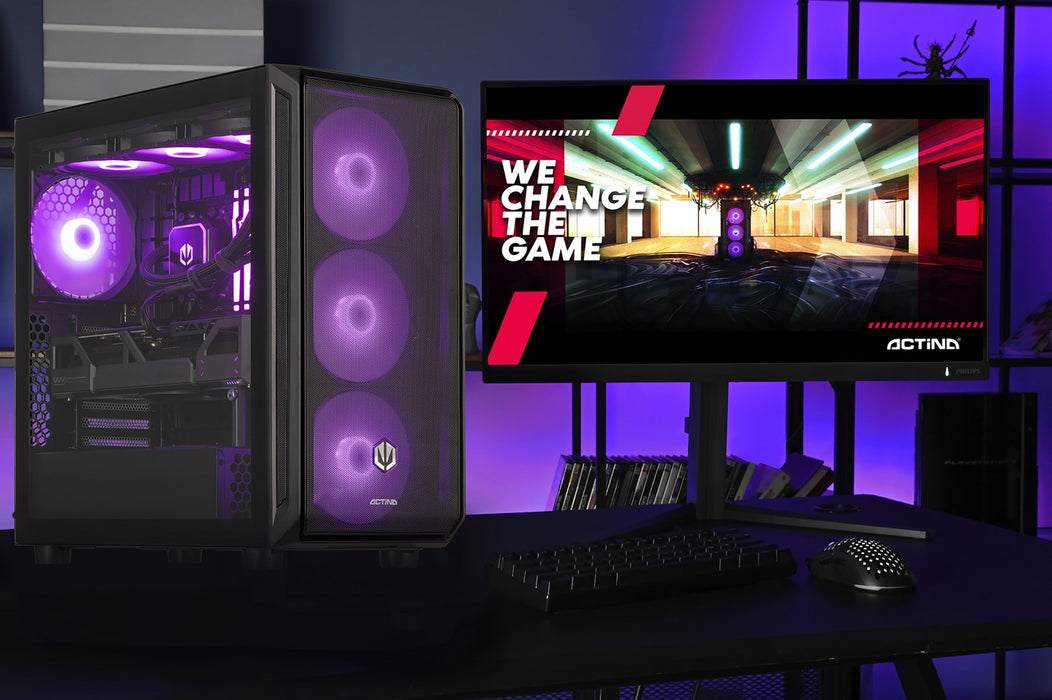 Actina 5901443414636 PC AMD Ryzen™ 7 9800X3D 32 GB DDR5-SDRAM 2 TB SSD AMD Radeon RX 9070 XT Midi Tower Black