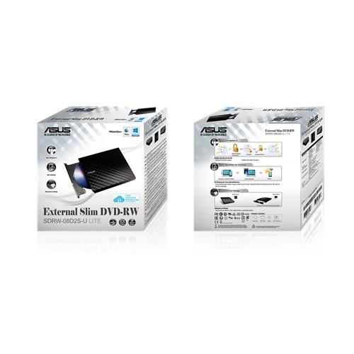 External USB DVD writer ASUS SDRW-08D2S-U LITE, USB 2.0, black