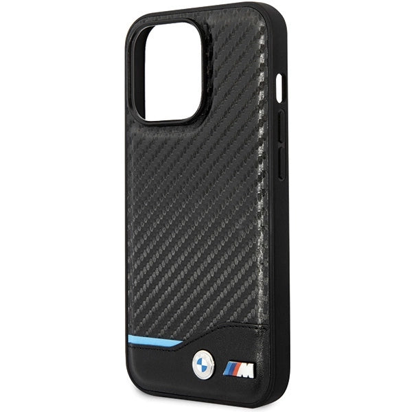 Case BMW BMHCP13X22NBCK iPhone 13 Pro Max 6.7" black/black hardcase Leather Carbon