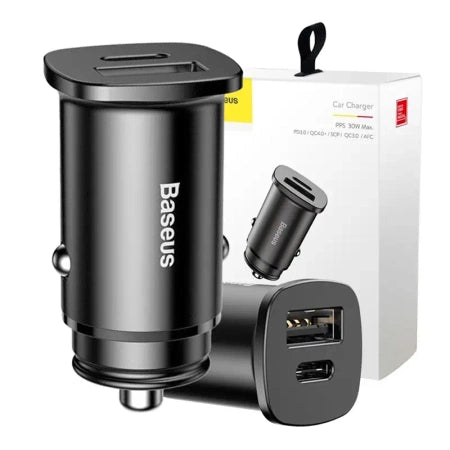 Baseus Square Car Charger PPS QC4.0 / PD3.0 5A 30W (black)