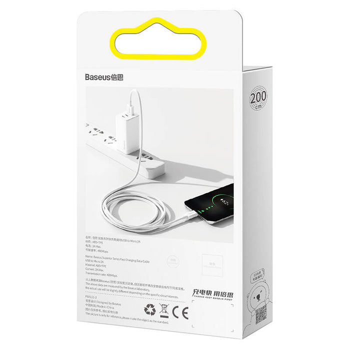 Baseus Superior Series Cable USB to micro USB, 2A, 2m (white)