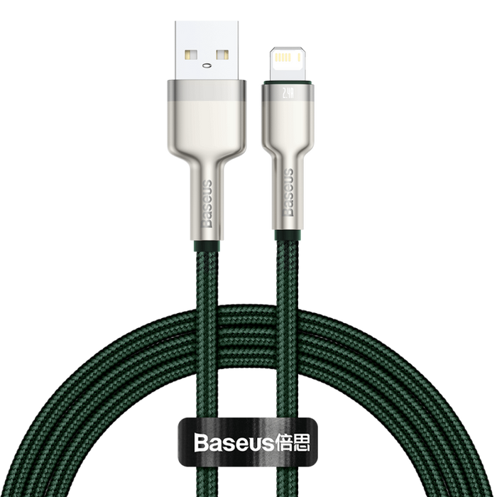USB cable for Lightning Baseus Cafule, 2.4A, 1m (green)