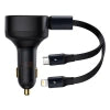 Car Charger Baseus Enjoyment with cable USB-C + Lightning 3A, 30W (Black)