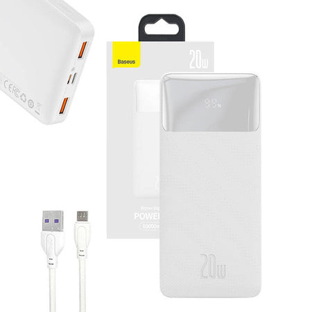 Powerbank Baseus Bipow 10000mAh, 20W (white)
