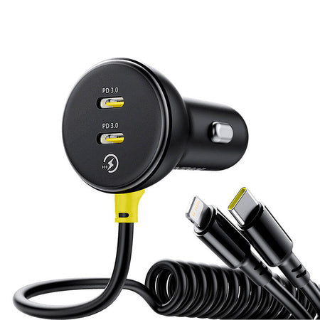 60W Baseus USB-C car charger + Lightning cable (Black)