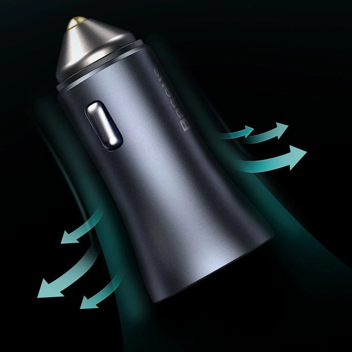 Baseus Golden Contactor Pro car charger, USB + USB-C, QC4.0+, PD, SCP, 40W (blue)