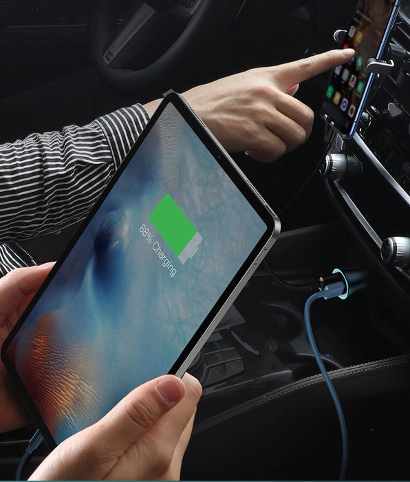 Baseus Golden Contactor Pro car charger, USB + USB-C, QC4.0+, PD, SCP, 40W (blue)