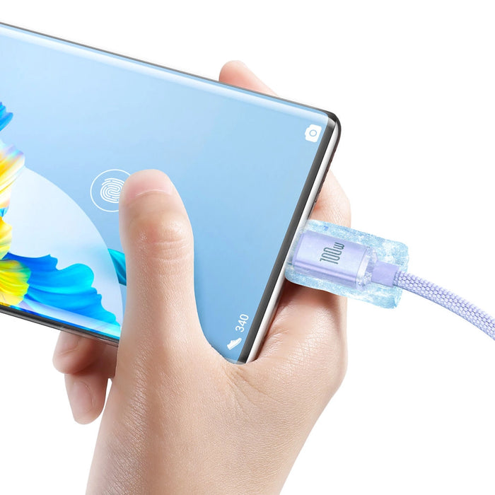 Baseus Crystal Shine cable USB to USB-C, 100W, 2m (purple)