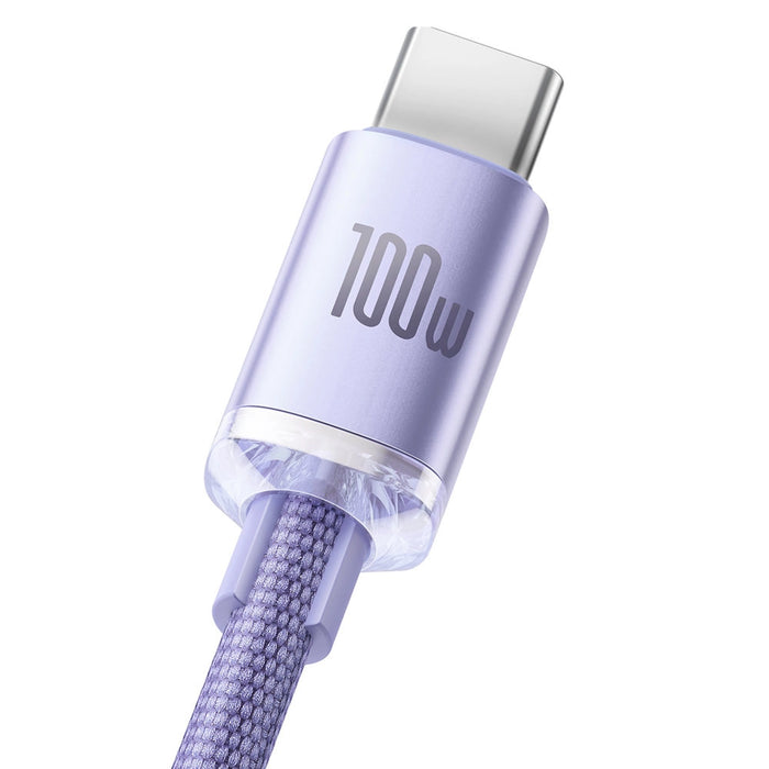 Baseus Crystal Shine cable USB to USB-C, 100W, 2m (purple)