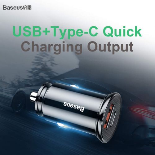 Car Charger Baseus Circular PD QC4.0+ 5A 30W (czarna)