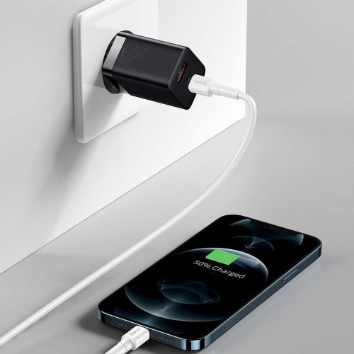 Baseus Super Si Pro Quick Charger USB + USB-C 30W (black)