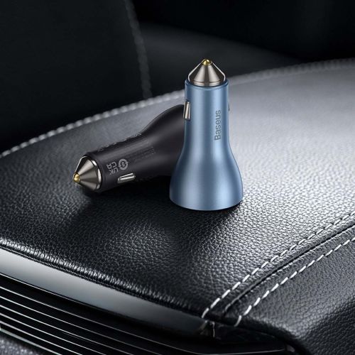 Car charger Baseus Golden Contactor Pro, 2x USB-C, 1x USB, 65W (grey)