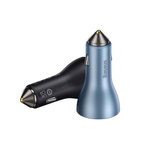 Car charger Baseus Golden Contactor Pro, 2x USB-C, 1x USB, 65W (grey)