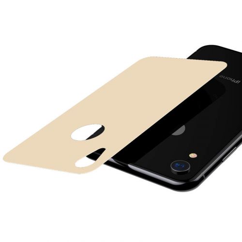 Baseus iPhone Xr 0.3 mm Full coverage curved T-Glass rear Protector Gold (SGAPIPH61-BM0V)
