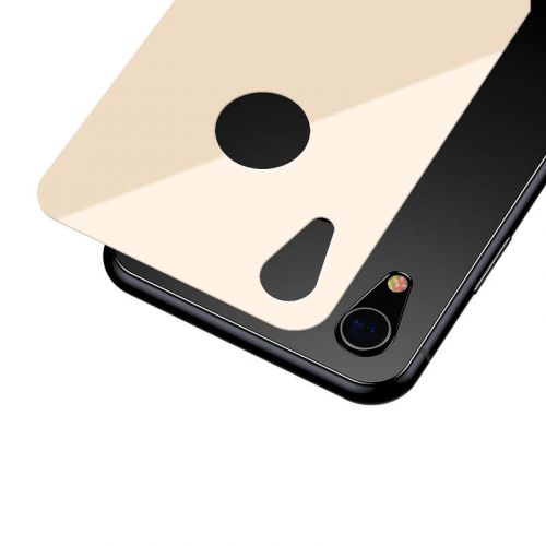 Baseus iPhone Xr 0.3 mm Full coverage curved T-Glass rear Protector Gold (SGAPIPH61-BM0V)