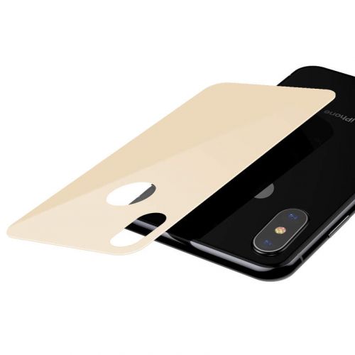 Baseus iPhone Xs Max 0.3 mm Full coverage curved T-Glass rear Protector Gold (SGAPIPH65-BM0V)