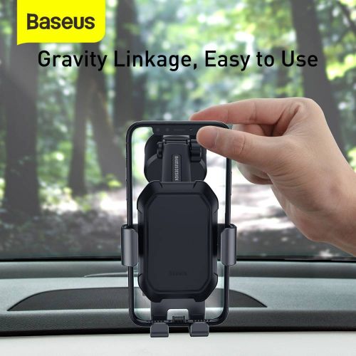 Gravity car mount for Baseus Tank phone with suction cup (black)