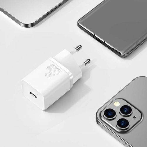 Baseus Super Si Quick Charger 1C 20W with USB-C cable for Lightning 1m (white)