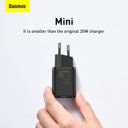 Baseus Super Si Quick Charger 1C 25W with USB-C cable for USB-C 1m (black)