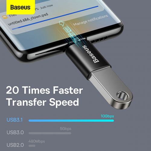 Baseus Ingenuity USB-C to USB-A adapter OTG (Black)