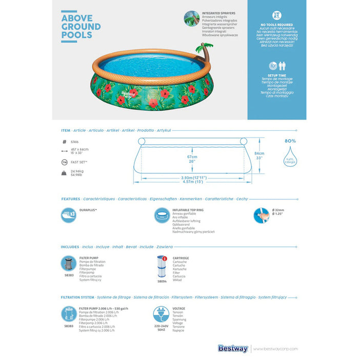 SWIMMING POOL F457X84CM BESTWAY 57416