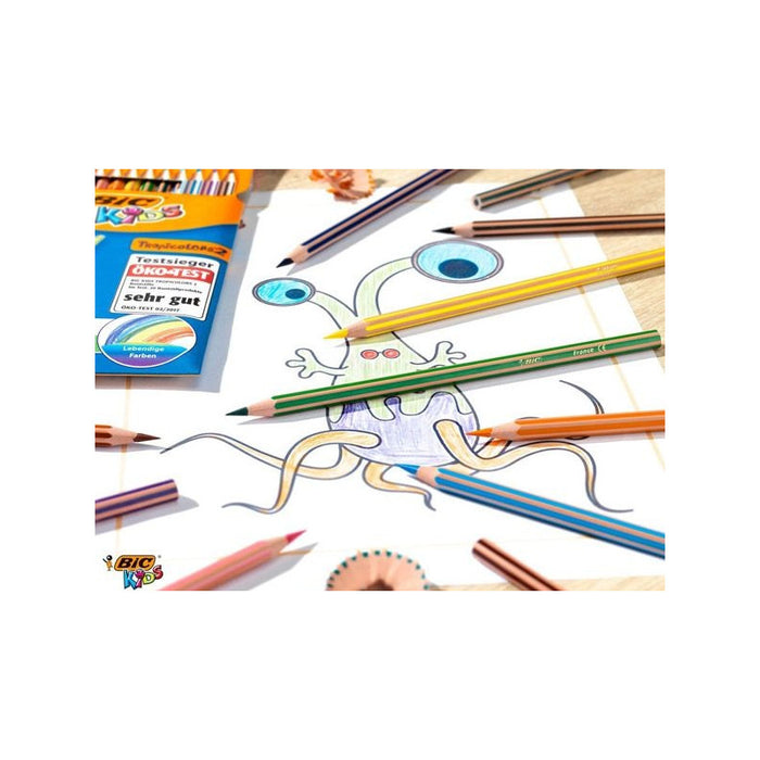 PENCILS 12 COLORS STRIPES BIC