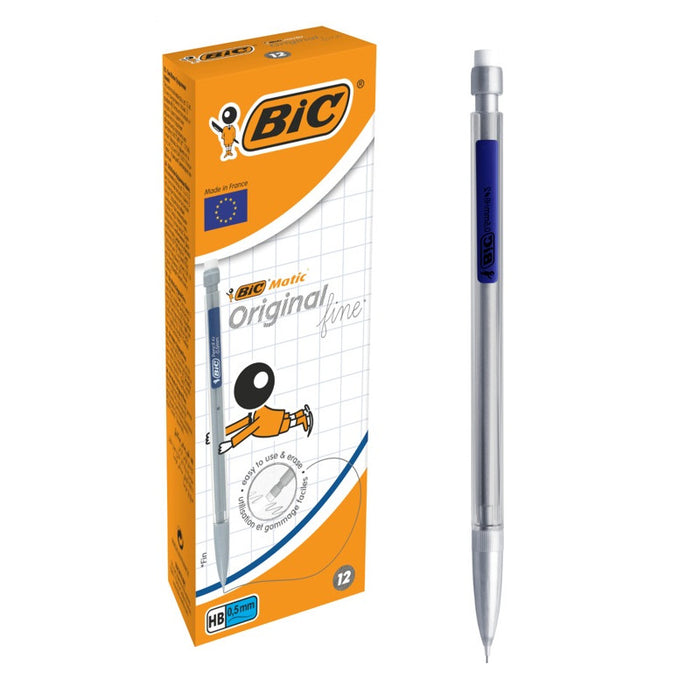 AUTOMATIC PENCIL WITH RUBBER 0.5 MM 12 BIC