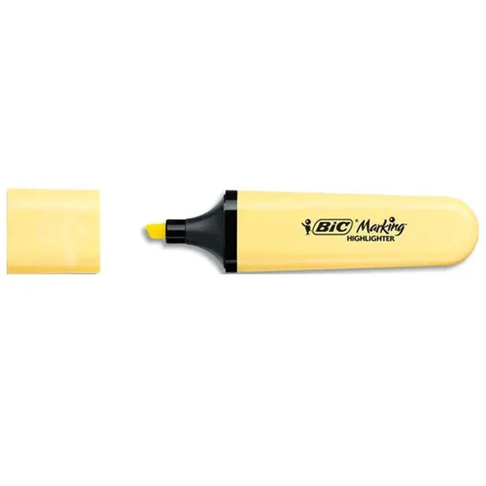 TEXT MARKER FLAT YELLOW PASTEL BIC