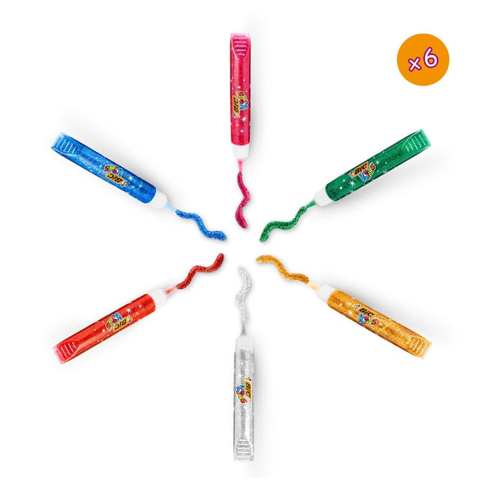 CHILDREN'S GLOSSY GLUE METALLIC 6 BIC