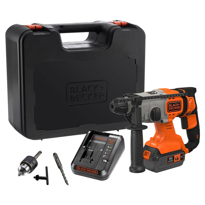 BATTERY BRUSHLESS PUNCH BLACK&DECKER BCD900M1K-QW 18 V, 1.20 J, SDS PLUS, NUMBER OF BATTERIES 1, 4.00 Ah, CASE