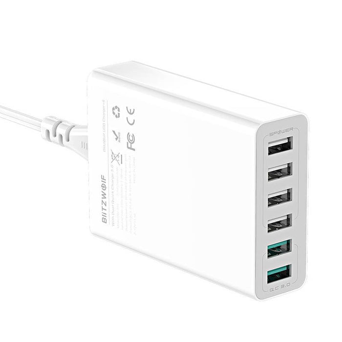 Charger 6x USB  Blitzwolf BW-S15, QC 3.0, 60 W (white)