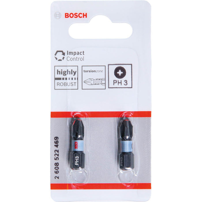 IMPACT BITS PH3 2 NUMBERS 25 MM BOSCH IMPACT CONTROL