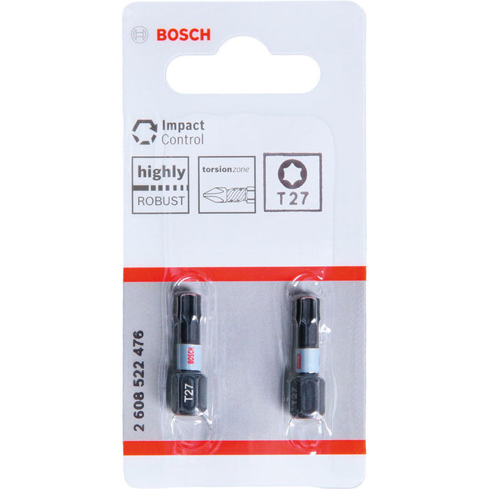 IMPACT BITS T27 2 NUMBER 25 MM BOSCH IMPACT CONTROL