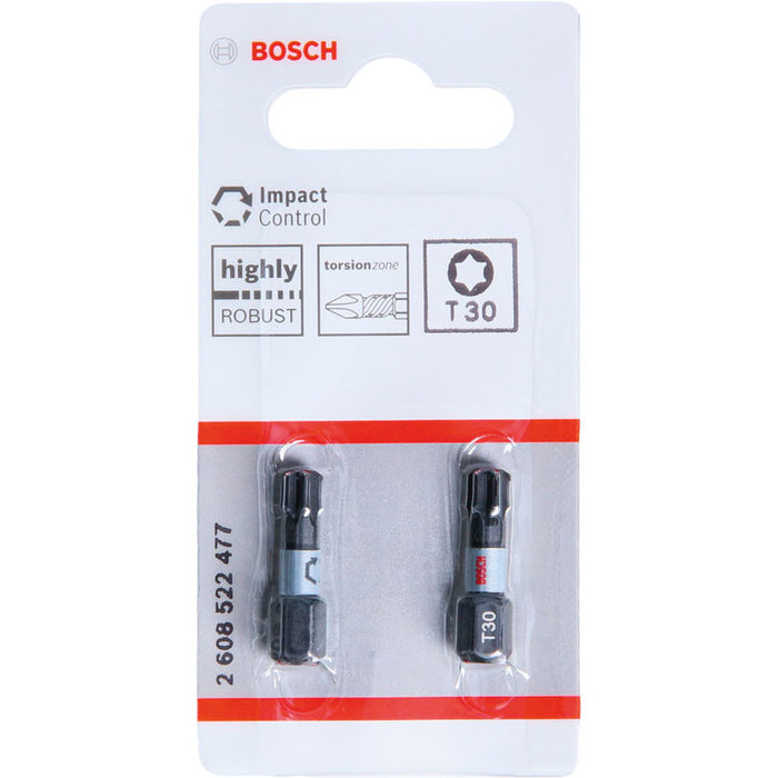 IMPACT BITS T30 2 NUMBER 25 MM BOSCH IMPACT CONTROL