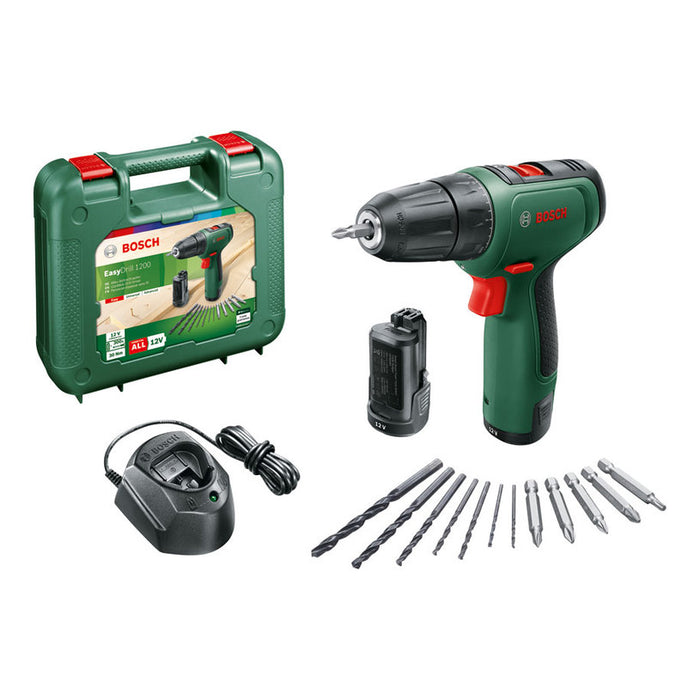 BATTERY DRILL BOSCH EASYDRILL 1200 12 V, 30.00 nm, NUMBER OF BATTERIES 2, 1.50 Ah, SUITCASE