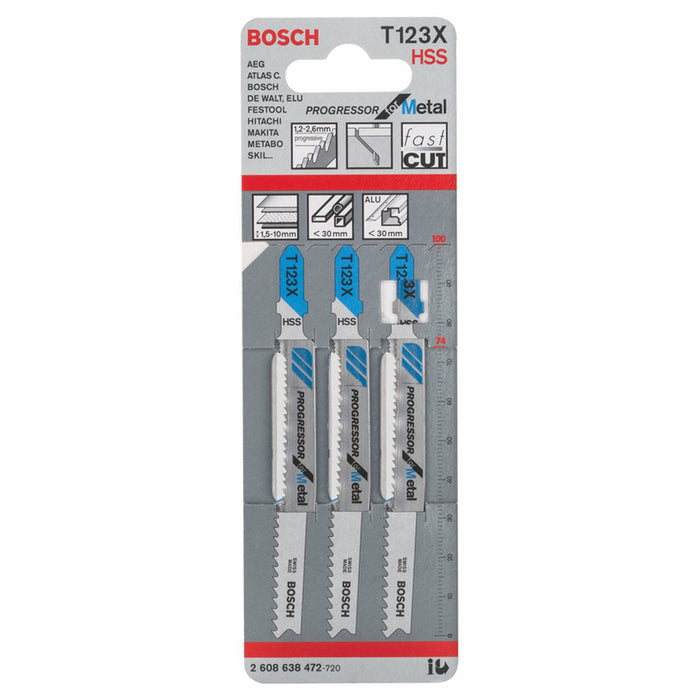 JIG SAW KNIFE 3 PCS BOSCH T 123 XF