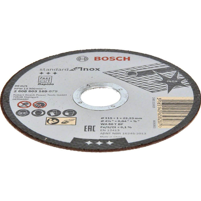 METAL CUTTING DISC INOX BOSCH 115x1x22.23