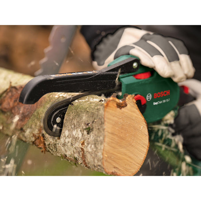 BATTERY BRUSHLESS MINI SAW BOSCH EASYCHAIN 18V-15-7 BAR LENGTH 15.00 cm, WITHOUT BATTERY AND CHARGER, BAR LENGTH 15.00 cm