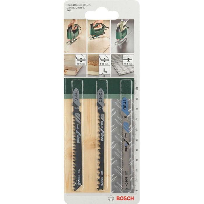 SET OF JIG SAW BLADES 3 PCS. BOSCH
